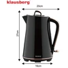 Elektrinis virdulys, nerūdijančio plieno, juodas, 1,7 l, 2200 W, KB 9015, Klausberg