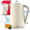Elektrinis virdulys, nerūdijantis plienas, kreminės spalvos, 1,7 l, 2200 W, KB 9016, Klausberg