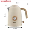 Elektrinis virdulys su termometru, smėlio spalvos, retro, 2200 W, 1,7 l, KB 9020, Klausberg