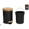 Gerimport Šiukšliadėžė su bambuko dangčiu, 3 l, juoda, 23.00 x 17.00 x 24.50