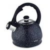 King Hoff Metalinis juodo marmuro virdulys, su švilpuku ir juoda rankena, 2l KH 1403 Kinghoff