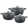 King Hoff Puodų rinkinys, 6 dalys, plieniniai, Ø20x8cm 2,3l, Ø24x1,5cm 4,5l, Ø2x12,5cm 6,5l, KH 1606, Kinghoff