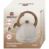 King Hoff Švilpiantis virdulys, nerūdijančio plieno, smėlio spalvos su medžio imitacijos elementais, 2,0 l, Ki