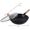 King Hoff Wok Keptuvė su dangčiu, 30 cm, anglinio plieno, marmurinė nelimpanti danga, medinė rankena, „Kinghoff“, kh-1984