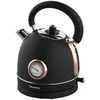 Klausberg Elektrinis virdulys su termometru, nerūdijančio plieno, juodos/rožinio aukso spalvos, 1,8 l, 2200 W,