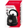 Klausberg Elektrinis virdulys su termometru, nerūdijančio plieno, juodos/rožinio aukso spalvos, 1,8 l, 2200 W,