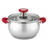 Oliver Voltz Puodas Voltz OV51210N22, 22 cm./4,6 l, raudonos rankenos, nerūdijantis plienas