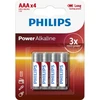 PHILIPS alkaline LR03 (AAA) šarminės baterijos, 4 vnt./lizdinėje pakuotėje, 009000311