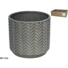 Pilkas keraminis gėlių vazonas Chiara 13,1x13,1x12,5 cm, GARDEN ENJOY