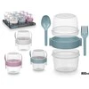 Plastikinis indas su stalo įrankiais, 800 ml, 3 spalvos, 13.8×12.5×10.2 cm, 94909, Leknes