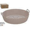 Apvalus silikoninis kepimo indas oro gruzdintuvei, pilkas, 6,5 x 20,5 x 20,5 cm, KITCHEN&amp;GO