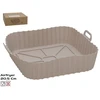 Silikona cepamā forma oro friterim, 20,5x20,5x6,5 cm, pilka, KITCHEN&GO