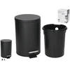 Šiukšliadėžė su pedalu, 3 l, juoda, 21.00 x 16.80 x 24.50, BATH&amp;GO