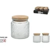 Stiklinis indas su bambuko dangteliu, 500 ml, 10.00 x 10.00 x 11.00, KITCHEN&amp;GO