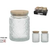 Stiklinis indas su bambuko dangteliu, 700 ml, 9.50 x 9.50 x 14.00, KITCHEN&amp;GO
