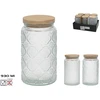 Stiklinis indas su bambuko dangteliu, 930 ml, 10.00 x 10.00 x 18.00, KITCHEN&amp;GO