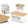 Sviestinis indas Kinvara Keraminis sviestinis indas su užrašu BUTTER, 10 x 16,5 x 8,5 cm