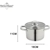 Swiss Haus SH-EC18 18 cm Stainless Steel Puodas with Glass Lid