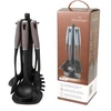 Swiss Haus SH-KU7T 7-Piece Kitchen Utensil Set with Rotating Holder, Taupe