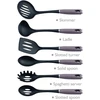 Swiss Haus SH-KU7T 7-Piece Kitchen Utensil Set with Rotating Holder, Taupe