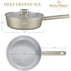 Swiss Haus SH-SCDF24CH Deep Frying Pan with Glass Lid, 24 cm, 2.8 L, Champagne