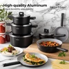 Swiss Haus SH-SCFP24B 24 cm presuoto aliuminio keptuvė su keramine danga, juoda