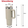 Terminis puodelis su šiaudeliu, smėlio spalvos, 1100 ml, nerūdijančio plieno, Klausberg, KB 7944. Di