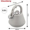 Virdulys, Plieninis virdulys su švilpuku, 2,5 l, matinės pilkos spalvos, indukcinis, klausberg kb-7949