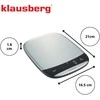 Virtuvinės svarstyklės Svarstyklės LED virtuvės svarstyklės, 10 kg, 1 g tikslumas, USB-C, tara, Klausberg
