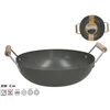 Vok keptuvė su 2 medinėmis rankenomis 28 cm, 8,5 x 35 x 28 cm, KITCHEN&GO