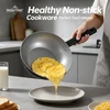 Wok Pan with Lid, 28 cm, Ceramic Coating, Juodas