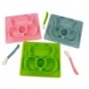 Blue Neslystantis silikoninis indas su šaukštu “Mėlyna”