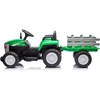 Elektrinis traktorius New Holland su priekaba, žalias