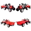 Elektrinis traktorius raudonas su priekaba TRUCK III