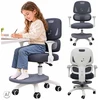 Vaikiška stalo kėdė, ergonomiška, pasukama, reguliuojamo aukščio, pilkos spalvos