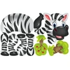 Kūrybinis mozaikinis zoologijos sodas lagamine, 198 detalių 3D dėlionė, kaladėlės, atsuktuvas, konstruktorius