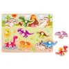 Tooky Toys Paėmę žaislinę medinę montessori dėlionės dėlionės dinozaurai