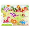 Tooky Toys Paėmę žaislinę medinę montessori dėlionės dėlionės dinozaurai