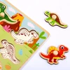 Tooky Toys Paėmę žaislinę medinę montessori dėlionės dėlionės dinozaurai