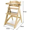 Medinė maitinimo kėdutė WOODY NATURAL 3 IN 1