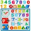 Malplay Medinė manipuliacinė mokomoji lenta matematikos skaičiai, laikrodis