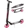 Aliuminis paspirtukas RAVEN STRAIGHT Juodas/Rožinis su dideliais 20 cm. ratais