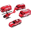 Lean Toys Ugniagesių ir greitosios medicinos pagalbos transporto priemonių rinkinys