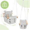 Malplay Vaikiškos medvilninės sūpynės su pagalvėlėmis ir dirželiais, 12-36 mėn., 60 kg, pilkos