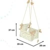 Vienvietės medinės sūpynės 28 cm, baltos