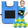 Vikrumo žaidimo rinkinys velcro liemenė su minkštais kamuoliukais, mėlyna