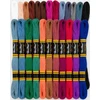 Medvilninių siuvinėjimo siūlų Muline RainBow® 24 tamsių spalvų po 8 m rinkinys