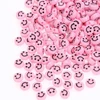 RAINBOW Akriliniai karoliukai Emoji Smiley 10x6 mm 100 vnt., spalva rožinė