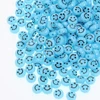 RAINBOW Akriliniai karoliukai Emoji Smiley 10x6 mm 100 vnt., spalva žydra