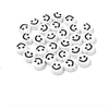 RAINBOW Akriliniai karoliukai Emoji Smiley 10x6 mm 20 vnt., spalva balta